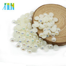 Top Quality A4-off white AB Half Round Faux Craft Cabochon Pearls without Holes for Wedding Dress